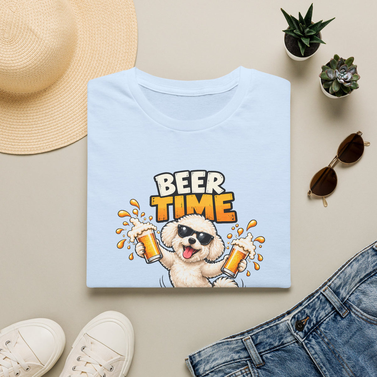 Beer Time, Madafakas! – Bichon Frise - Supersoft Unisex T-shirt