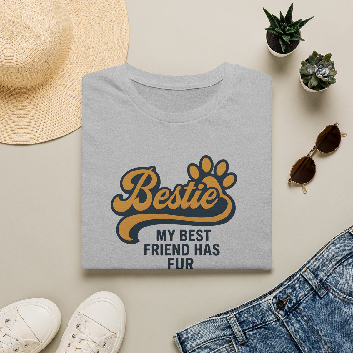 Bestie, My Best Friend Has Fur –  Supersoft Unisex T-Shirt