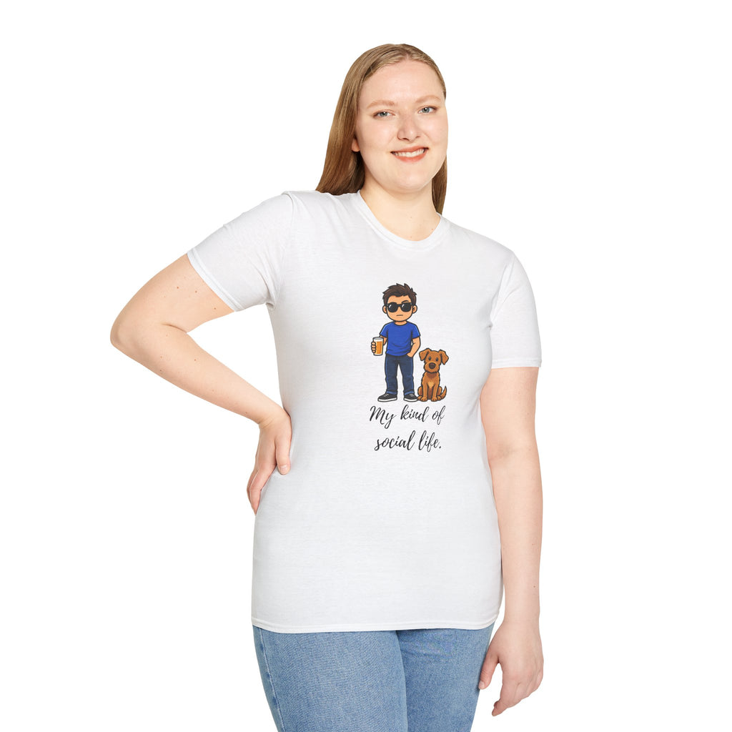 Beer, Dogs and Dudes - My Kind of Social Life - Supersoft Unisex T-shirt