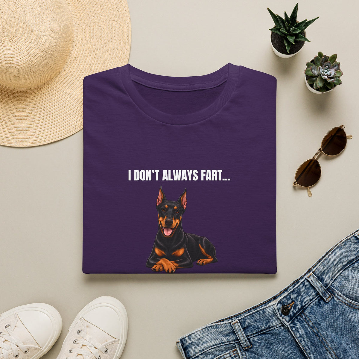 I Don’t Always Fart...But When I Do, I Look At You Accusingly - Doberman Supersoft Unisex T-Shirt