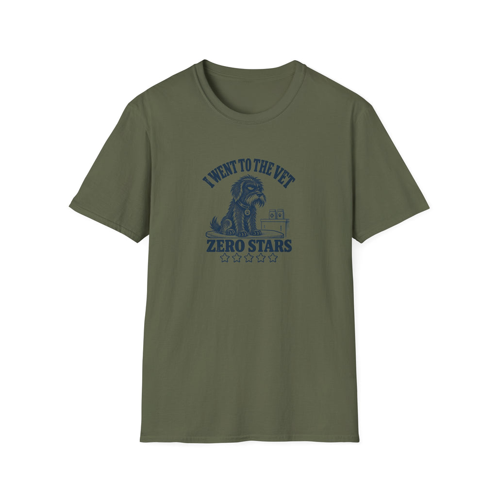 Grumpy Dog - I Went to the Vet...Zero Stars –  Supersoft Unisex T-Shirt