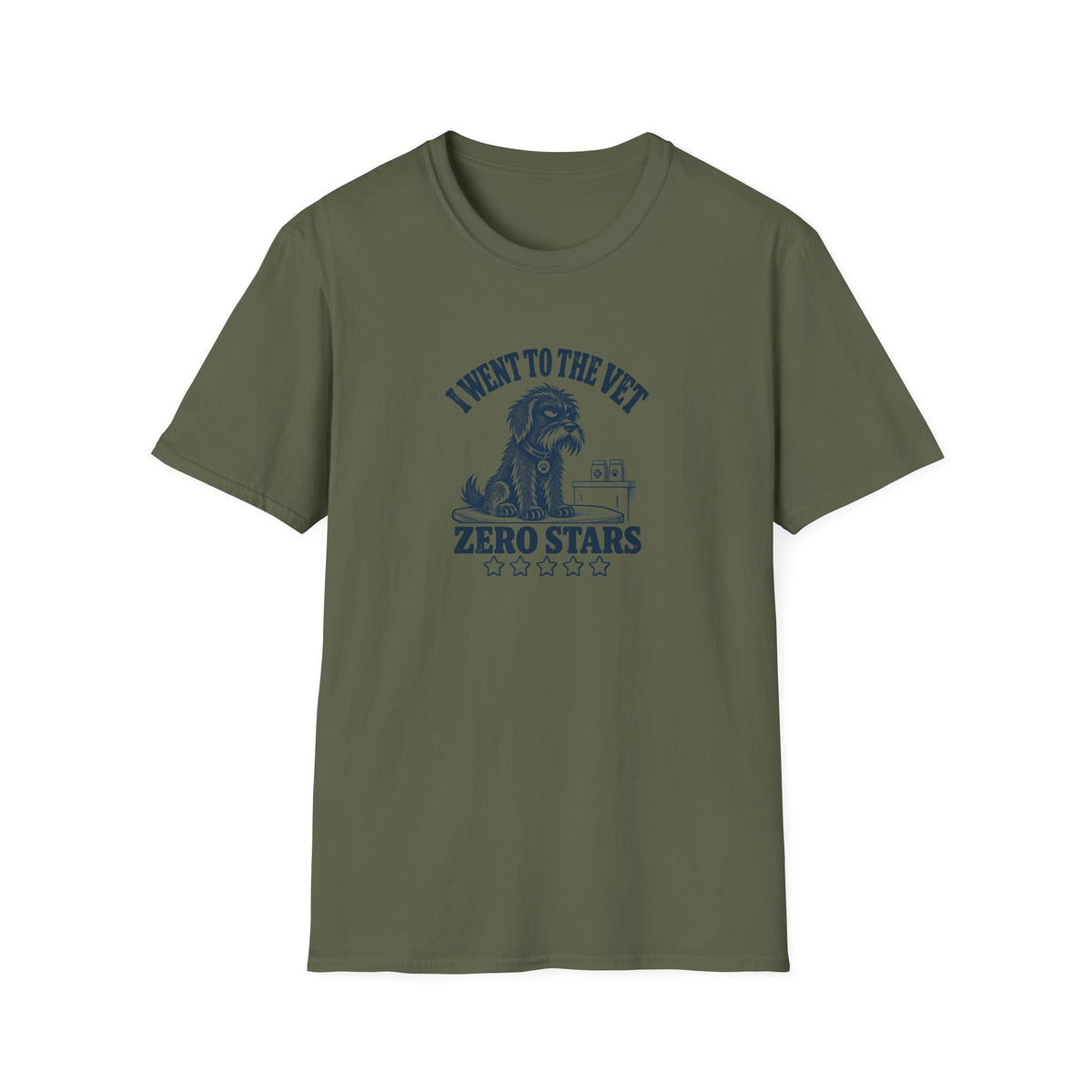 Grumpy Dog - I Went to the Vet...Zero Stars –  Supersoft Unisex T-Shirt