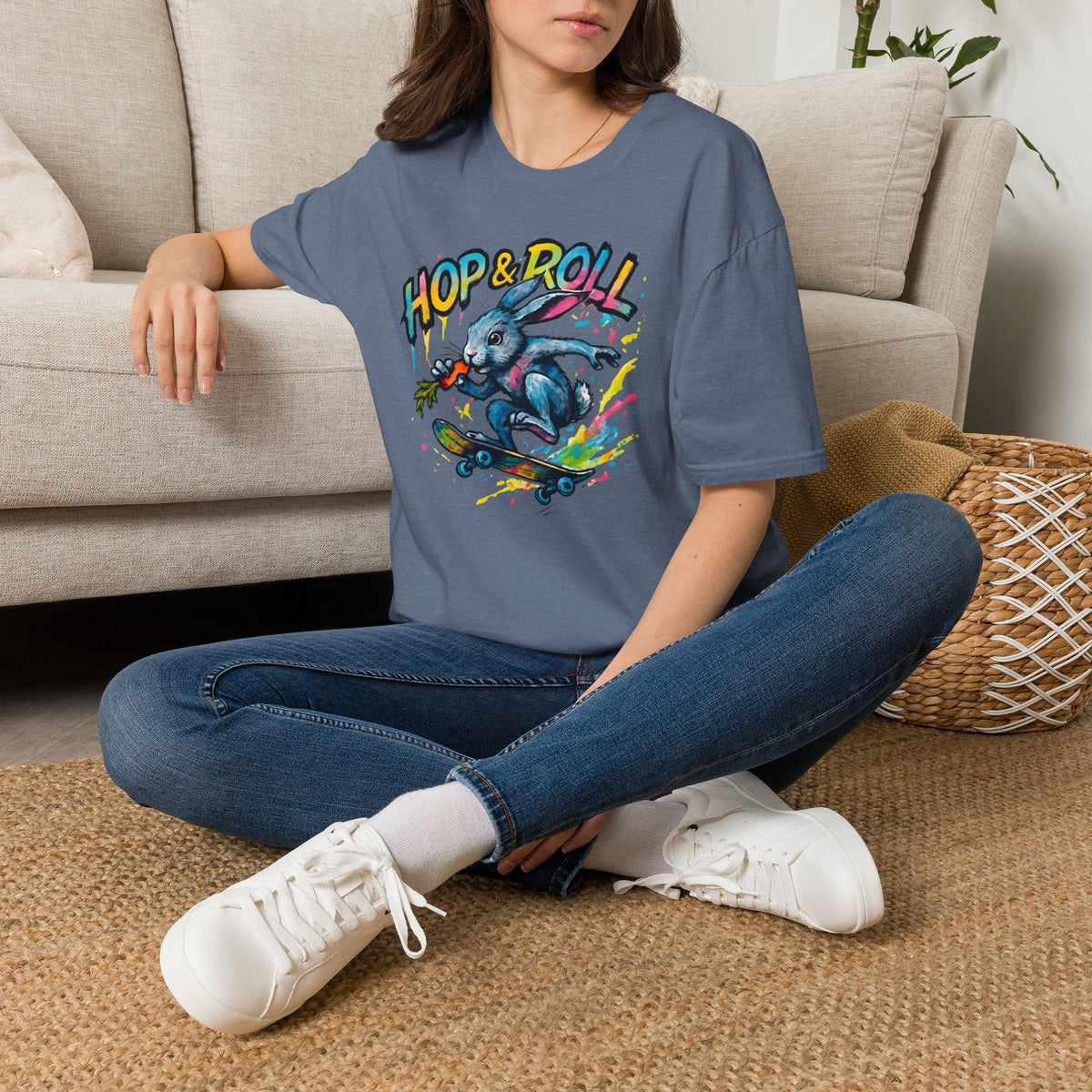 Hop and Roll Rabbit –  Supersoft Unisex T-Shirt
