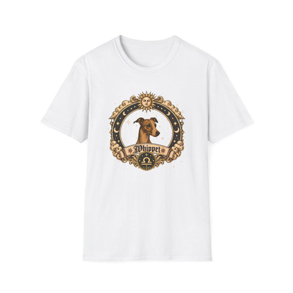 Zodiac Libra Whippet - Dog Horoscope Star Sign - Supersoft Unisex Funny T-shirt