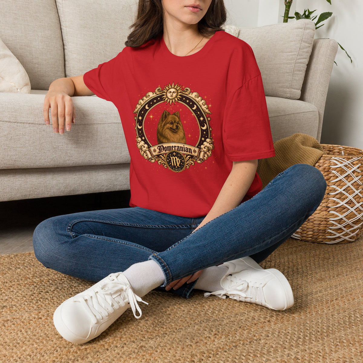 Zodiac Virgo Pomeranian - Dog Horoscope Star Sign - Supersoft Unisex Funny T-shirt