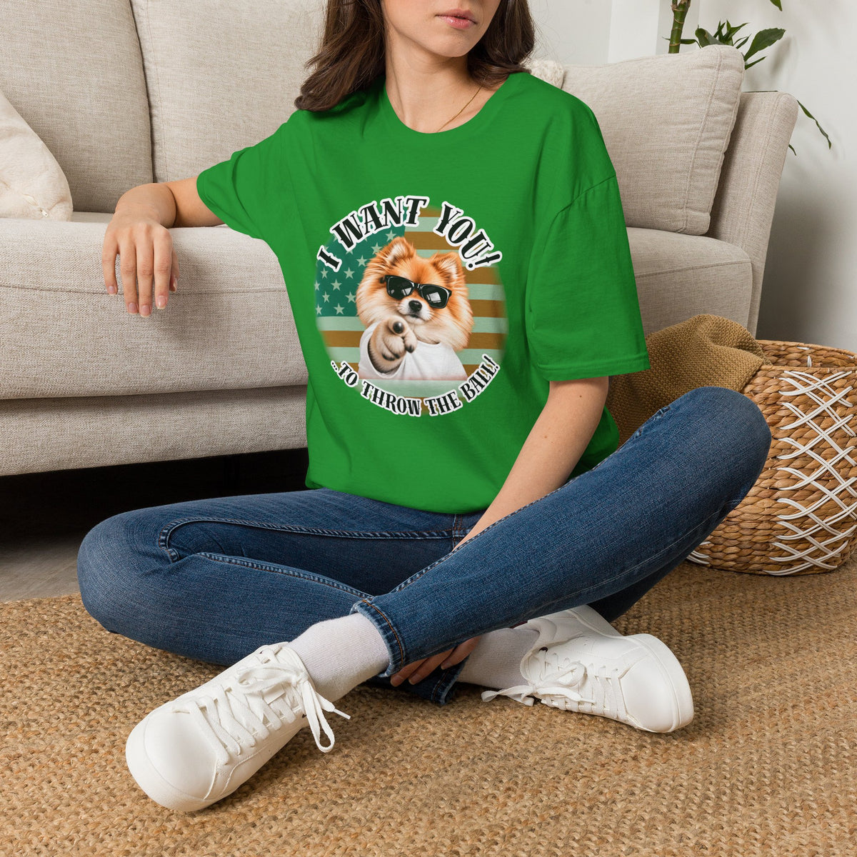 I WANT YOU!...To Throw the Ball! – Pomeranian - Supersoft Unisex T-shirt