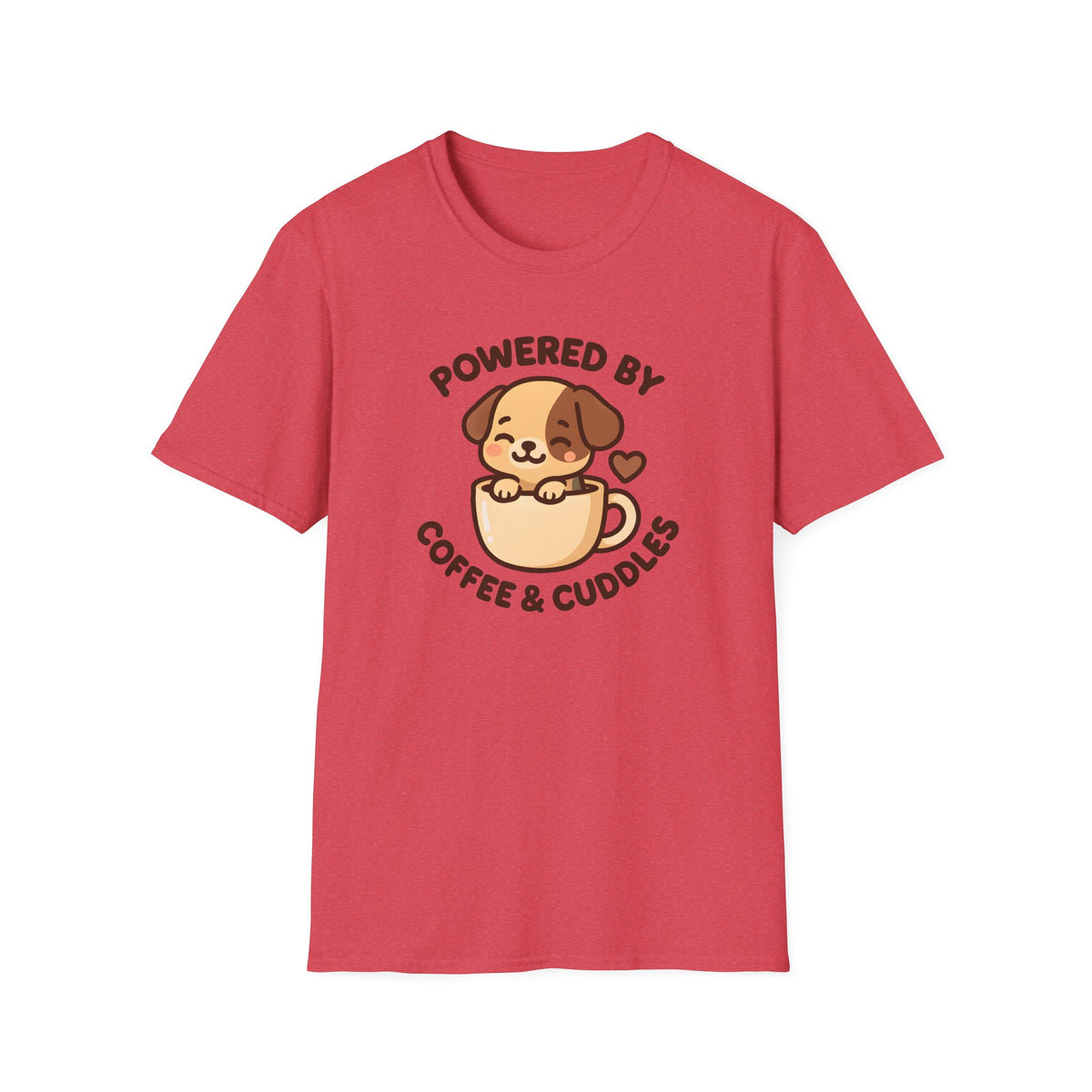 Powered by Coffee and Cuddles Puppy –  Supersoft Unisex T-Shirt