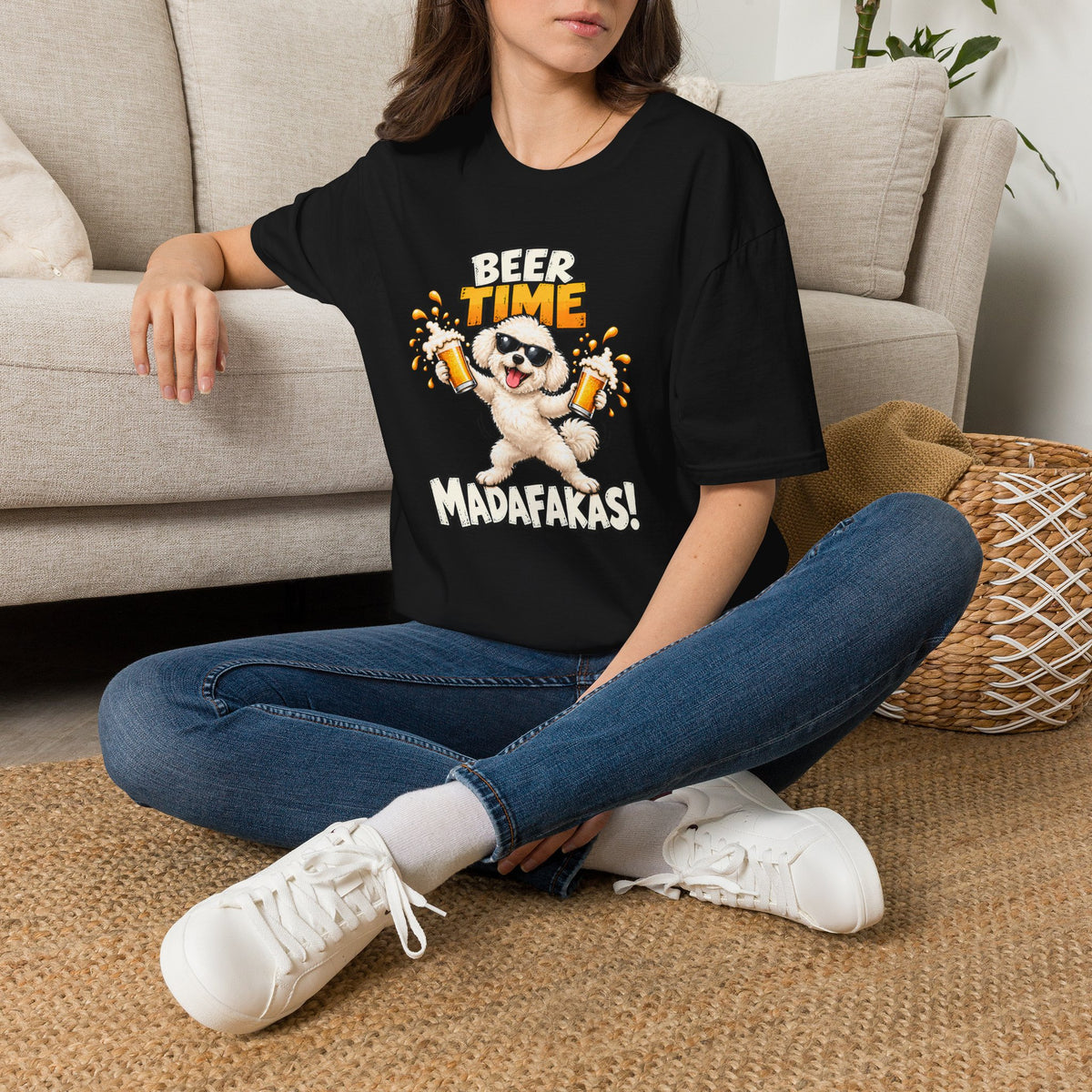 Beer Time, Madafakas! – Bichon Frise - Supersoft Unisex T-shirt