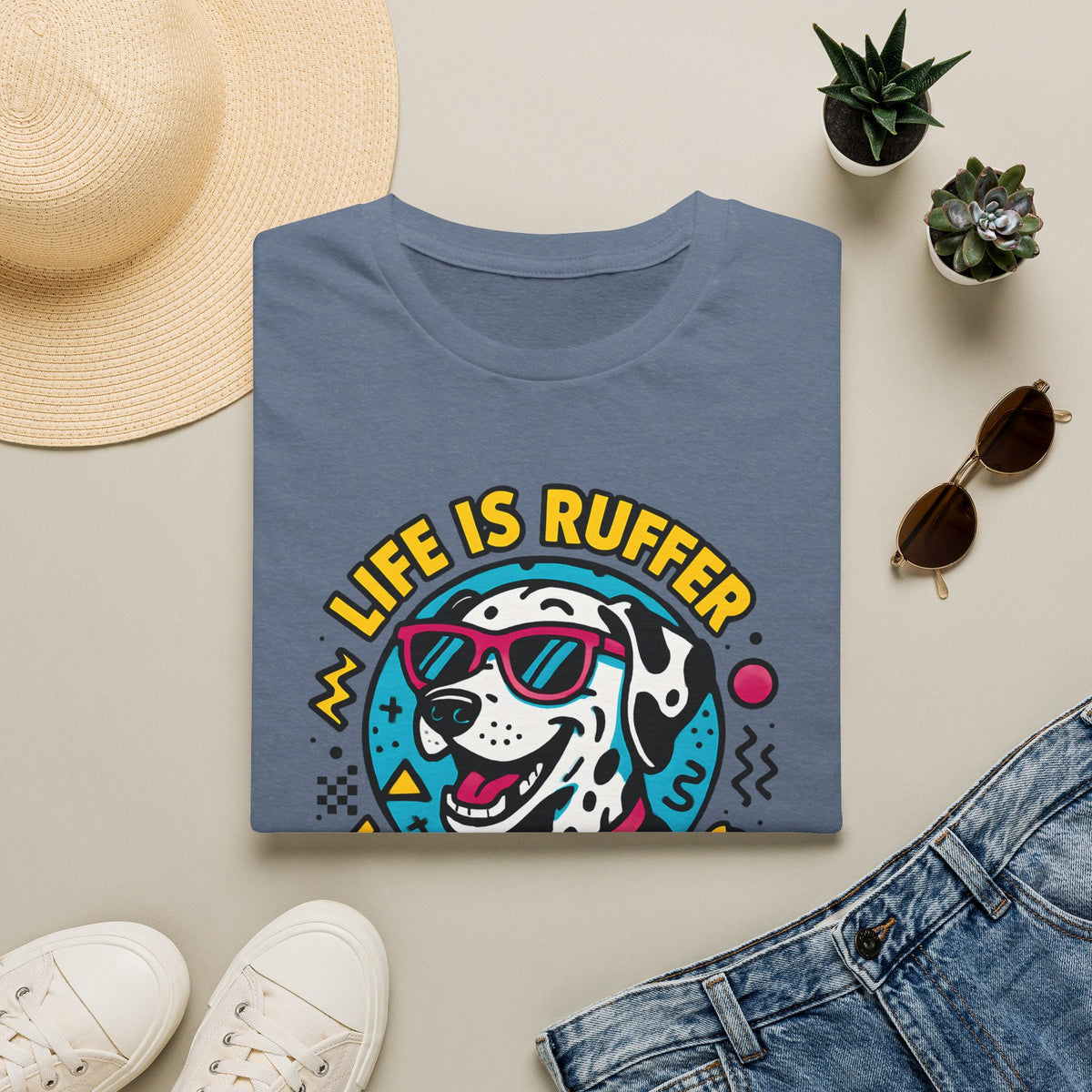 Life Is Ruffer Without a Dog Dalmatian –  Supersoft Unisex T-Shirt