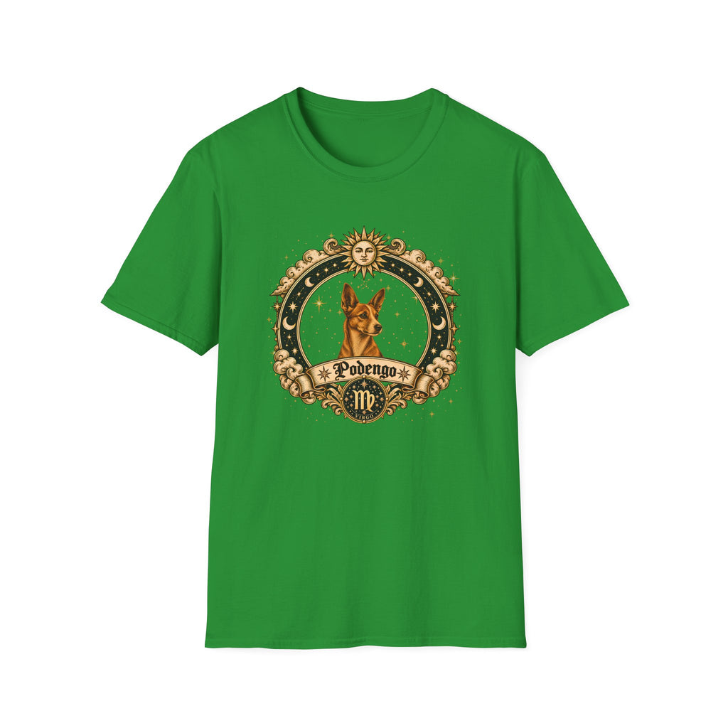 Zodiac Virgo Podengo - Dog Horoscope Star Sign - Supersoft Unisex Funny T-shirt