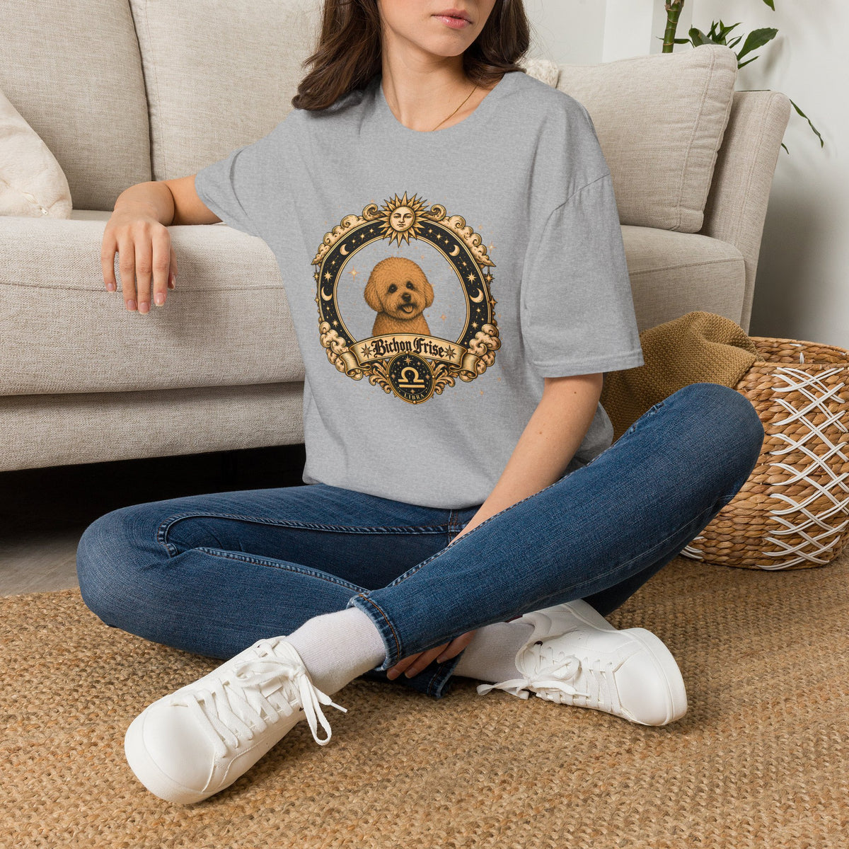 Zodiac Libra Bichon Frise - Dog Horoscope Star Sign - Supersoft Unisex T-shirt
