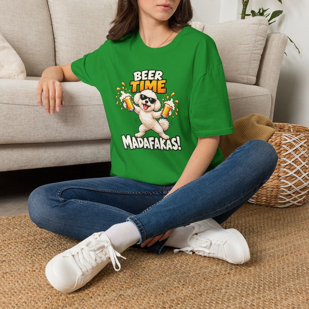 Beer Time, Madafakas! – Bichon Frise - Supersoft Unisex T-shirt