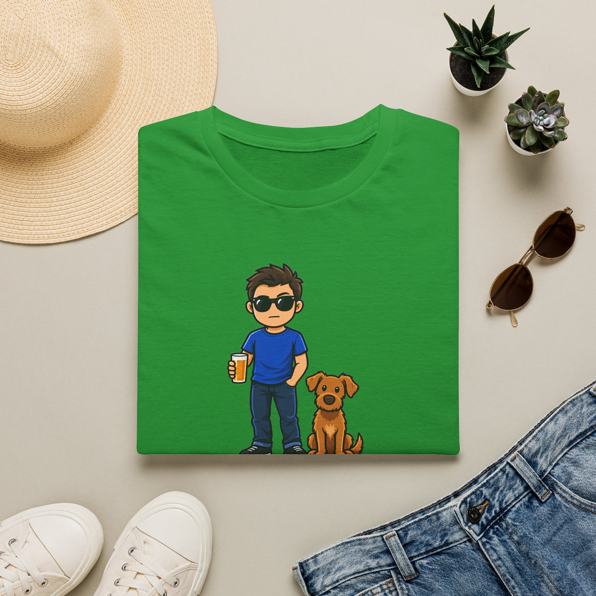 Beer, Dogs and Dudes - My Dog Thinks I'm Cool - Supersoft Unisex T-shirt