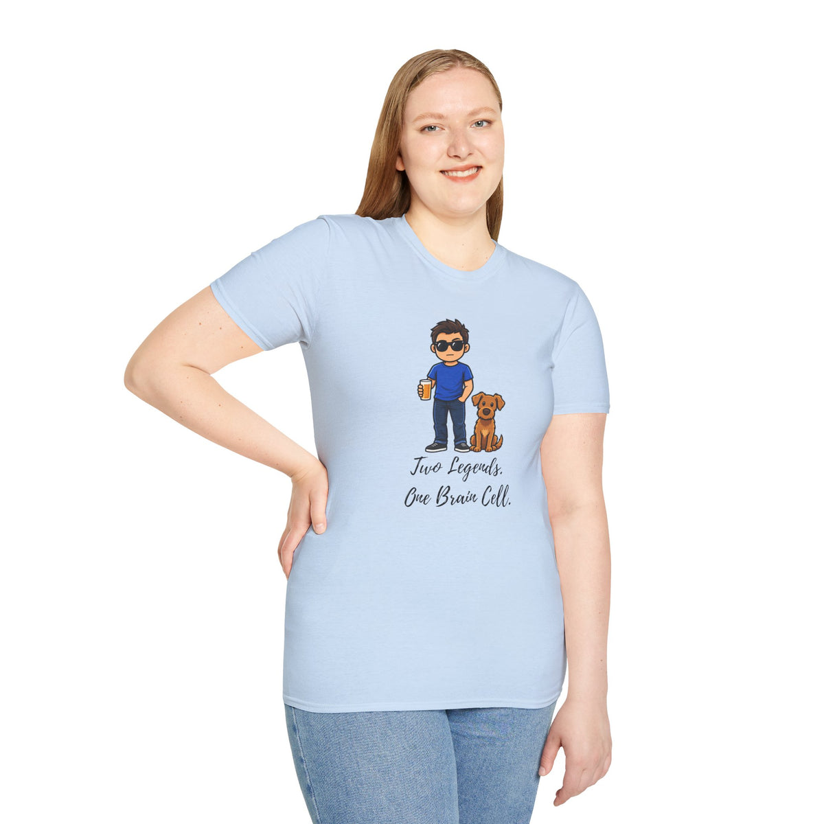 Beer, Dogs and Dudes - Two Legends, One Brain Cell - Supersoft Unisex T-shirt