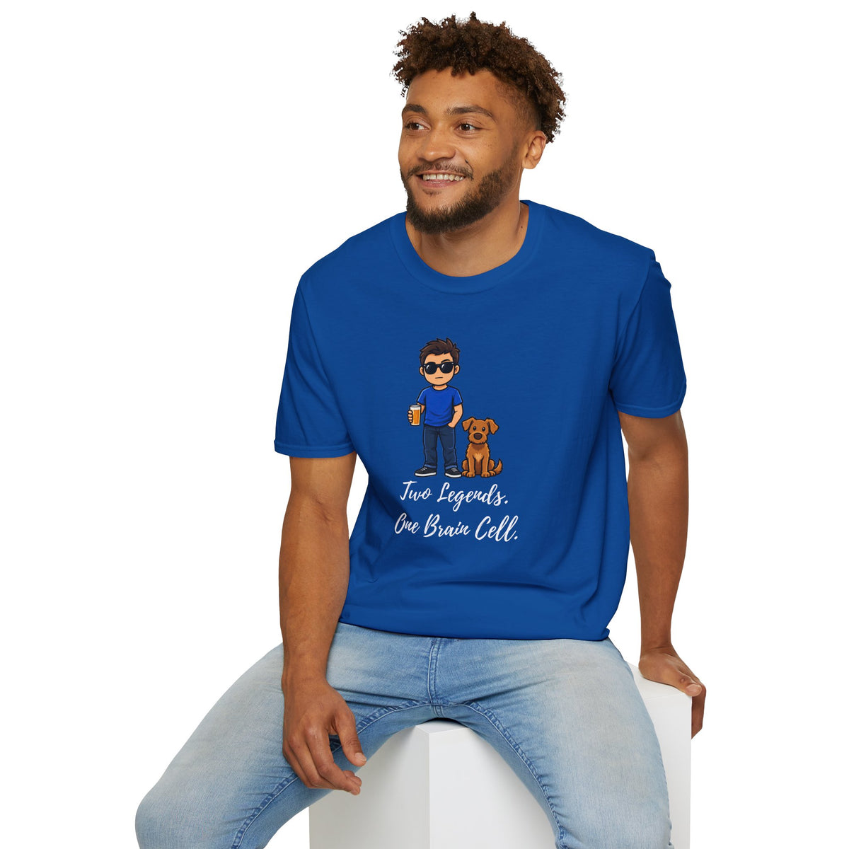 Beer, Dogs and Dudes - Two Legends, One Brain Cell - Supersoft Unisex T-shirt