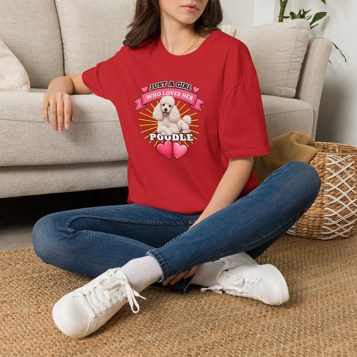Just a Girl Who Loves Her Poodle –  Supersoft Unisex T-Shirt