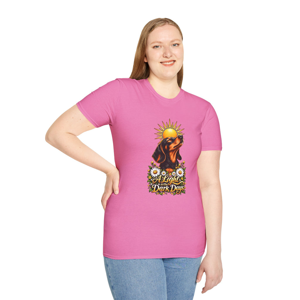 A Light in the Dark days - Dachshund - Supersoft Unisex T-shirt