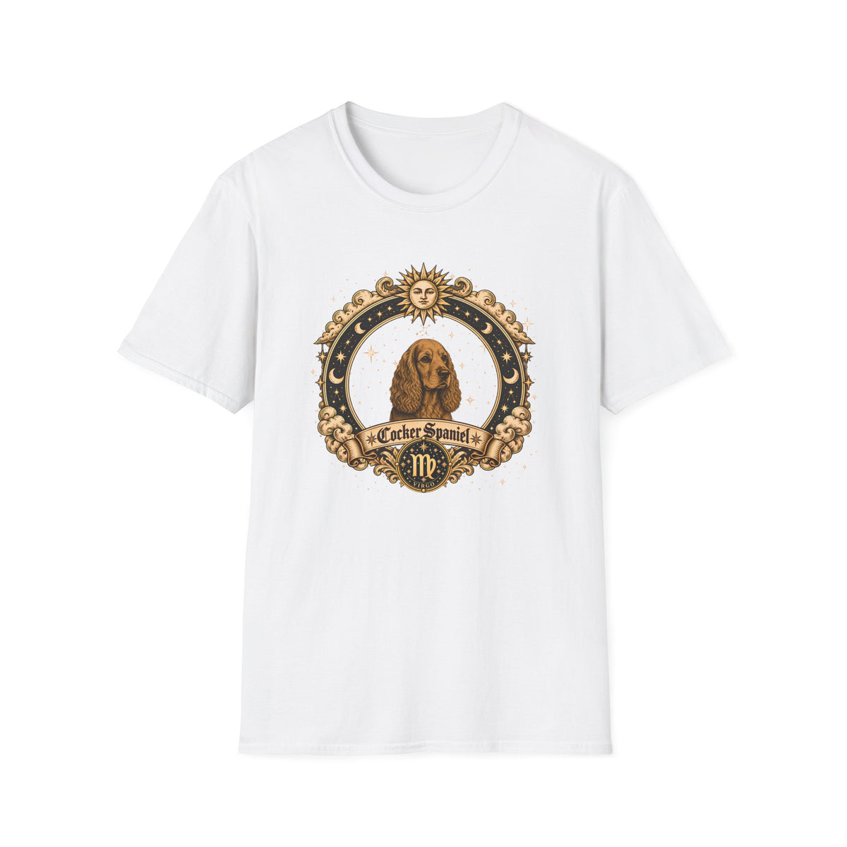 Zodiac Virgo Cocker Spaniel - Dog Horoscope Star Sign - Supersoft Unisex T-shirt