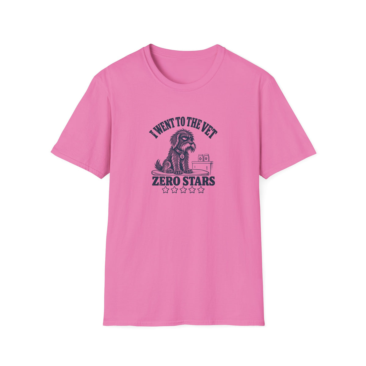 Grumpy Dog - I Went to the Vet...Zero Stars –  Supersoft Unisex T-Shirt
