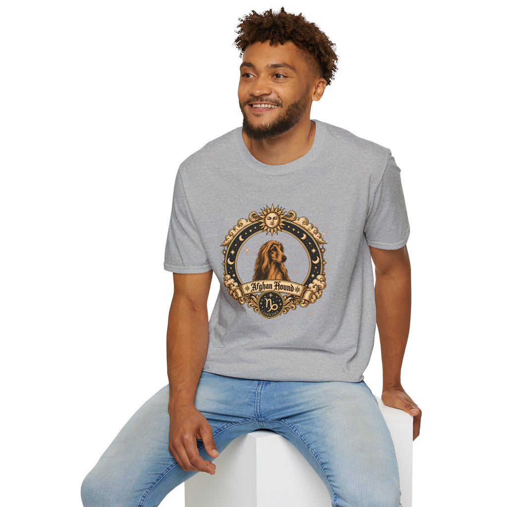 Zodiac Capricorn Afghan Hound - Dog Horoscope Star Sign - Supersoft Unisex T-shirt