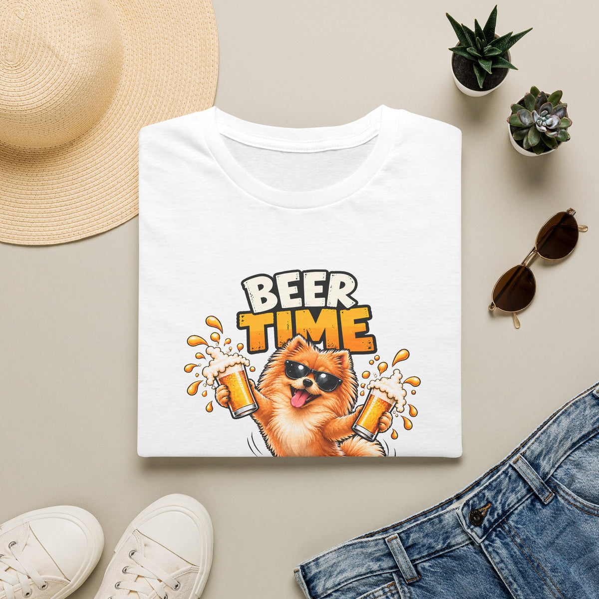 Beer Time, Madafakas! – Pomeranian - Supersoft Unisex T-shirt