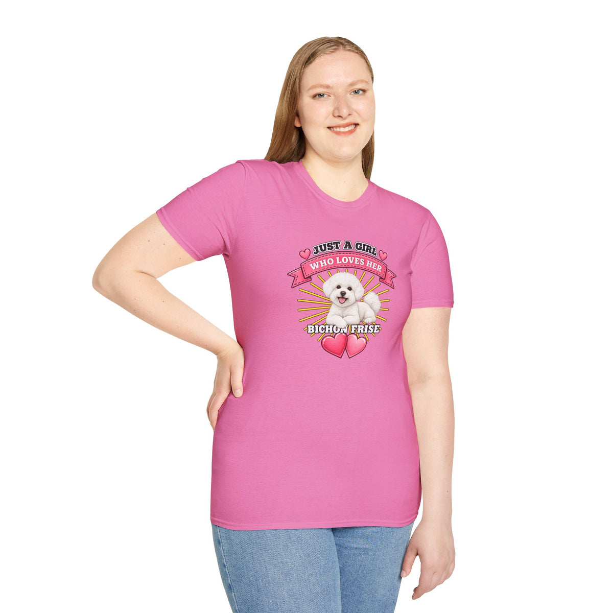 Just a Girl Who Loves Her Bichon Frise –  Supersoft Unisex T-Shirt
