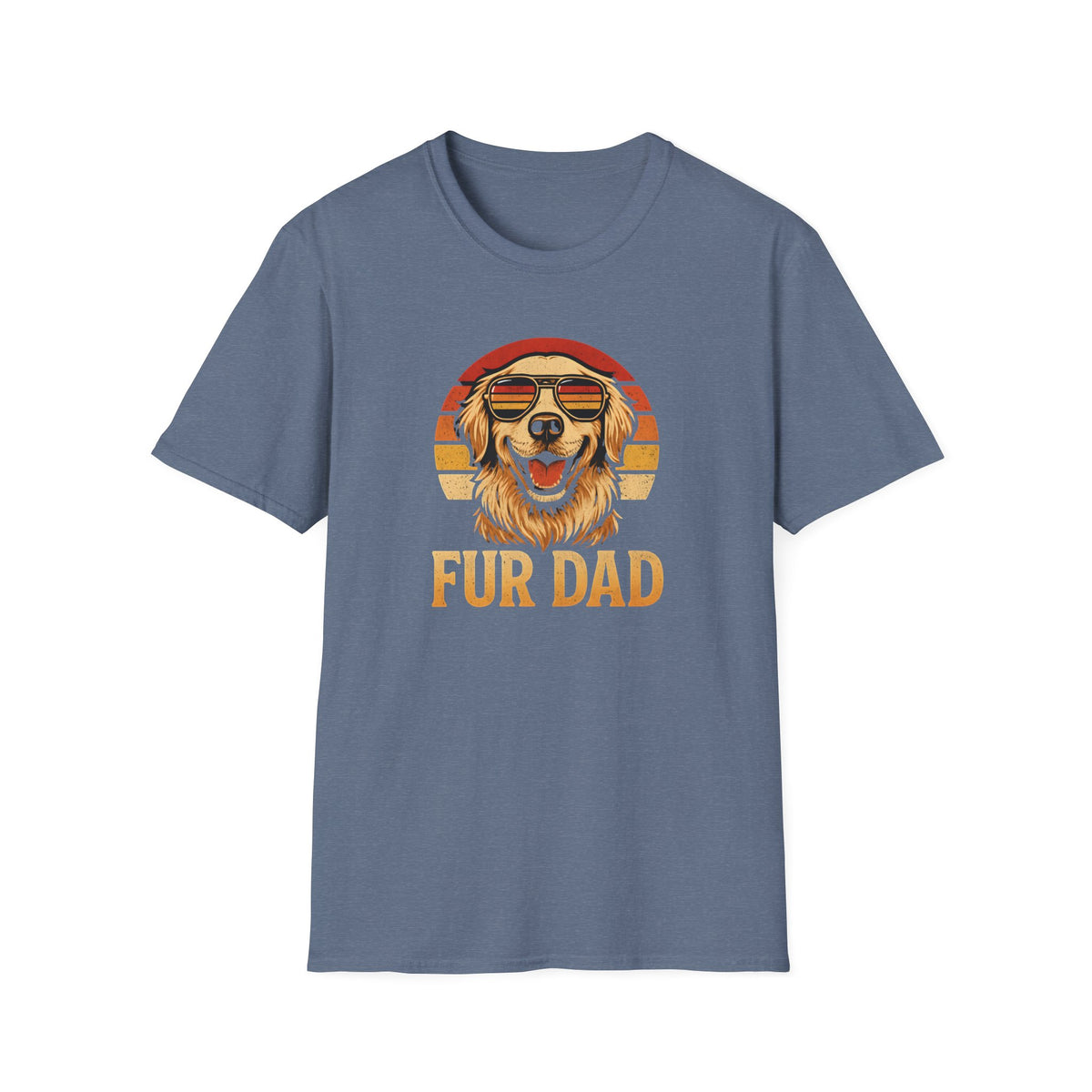 Retro Sunset Golden Retriever - Fur Dad –  Supersoft Unisex T-Shirt