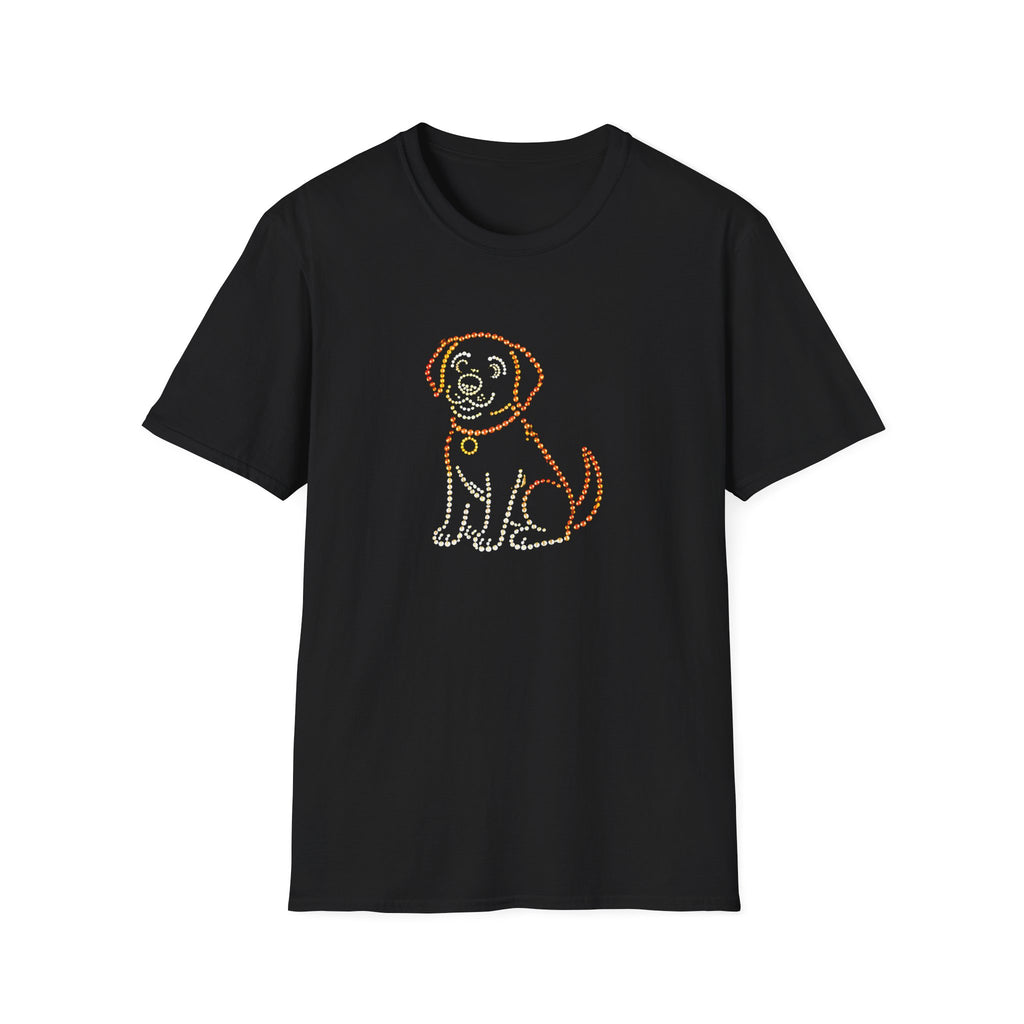Bedazzling Beasts - Faux Jewel Orange Dog Sitting - Unisex T-Shirt