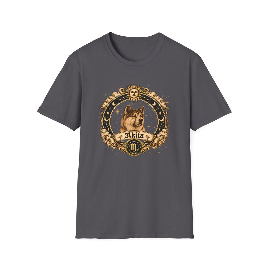 Zodiac Scorpio Akita - Dog Horoscope Star Sign - Supersoft Unisex T-shirt