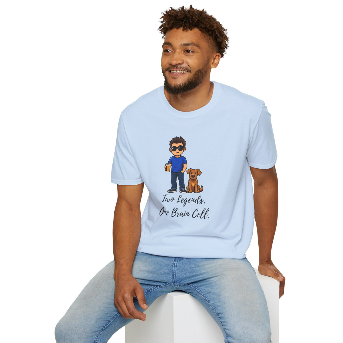 Beer, Dogs and Dudes - Two Legends, One Brain Cell - Supersoft Unisex T-shirt