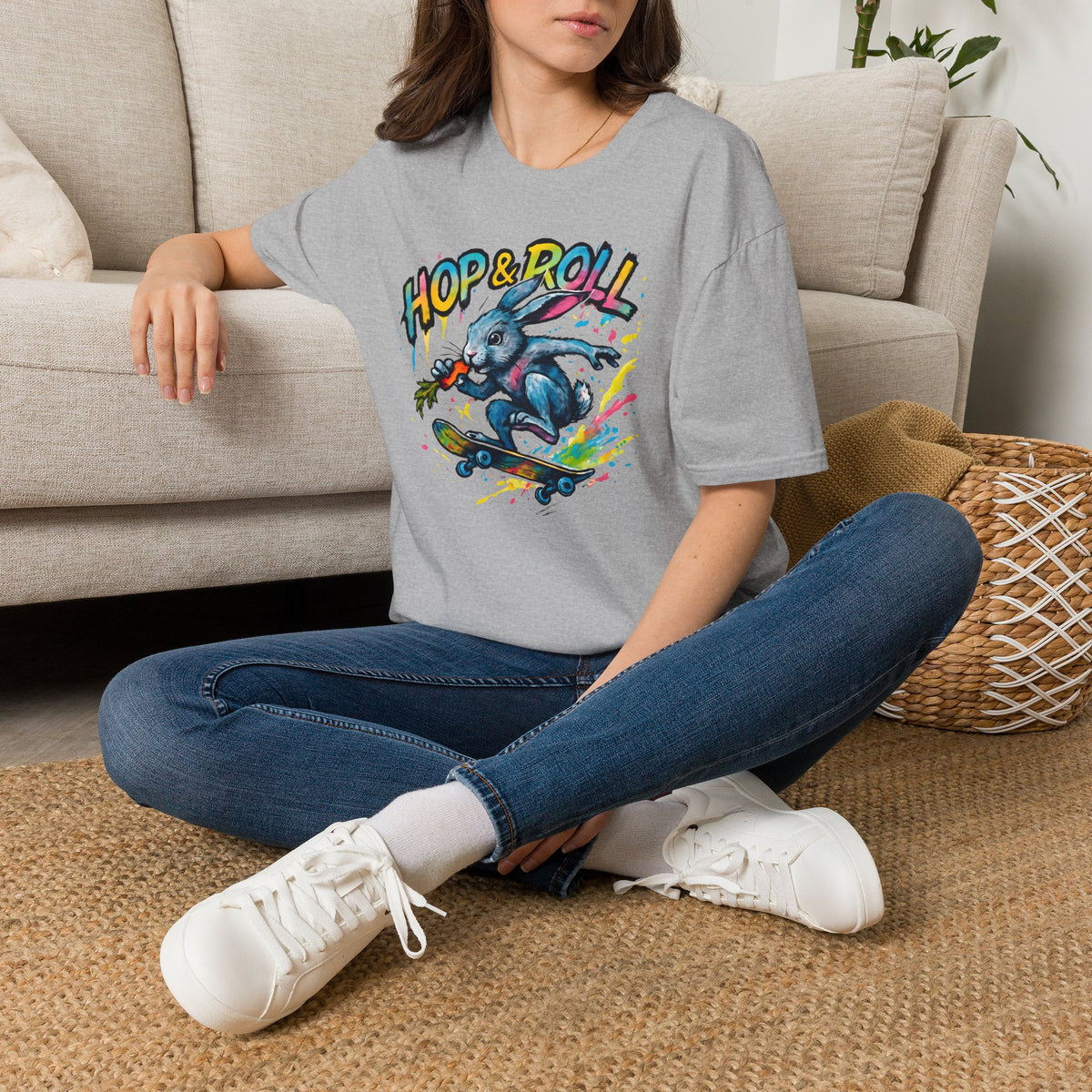 Hop and Roll Rabbit –  Supersoft Unisex T-Shirt