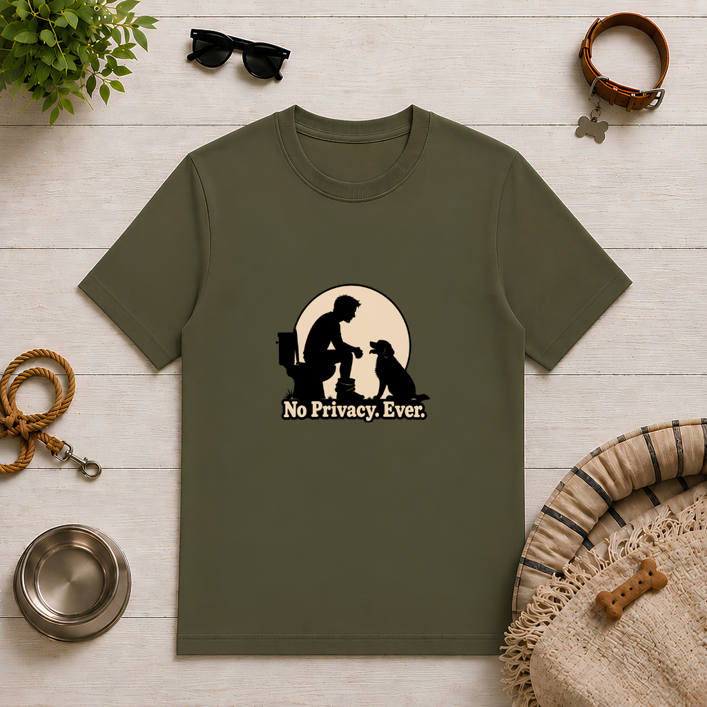No Privacy. Ever. – Funny Dog Dad T-Shirt