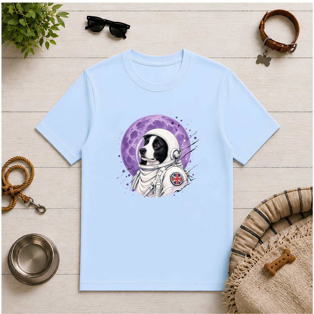 One Small Step for Dogkind – Border Collie Astronaut T-Shirt