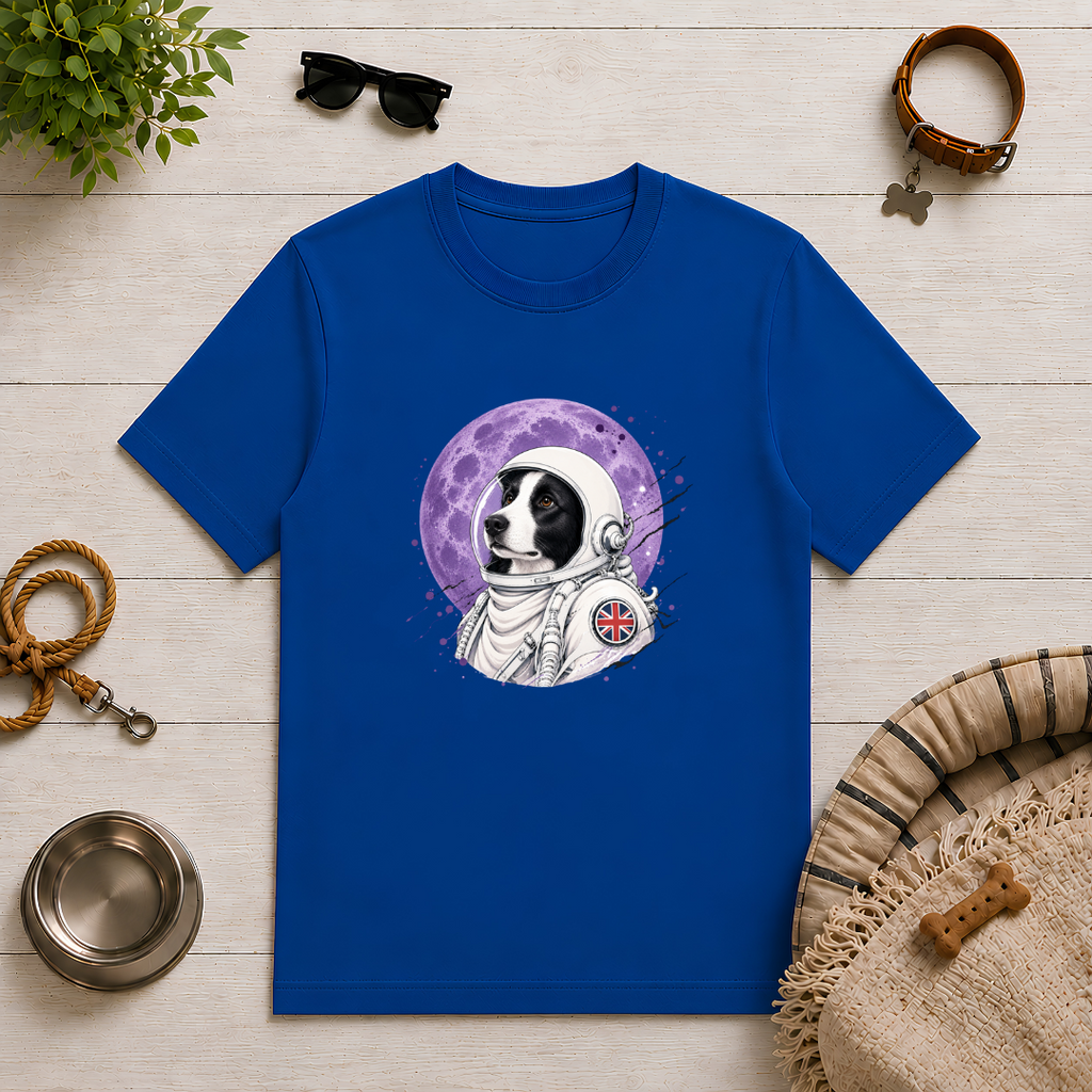 One Small Step for Dogkind – Border Collie Astronaut T-Shirt