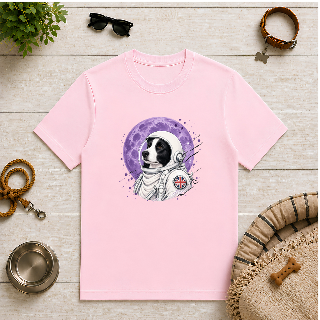 One Small Step for Dogkind – Border Collie Astronaut T-Shirt