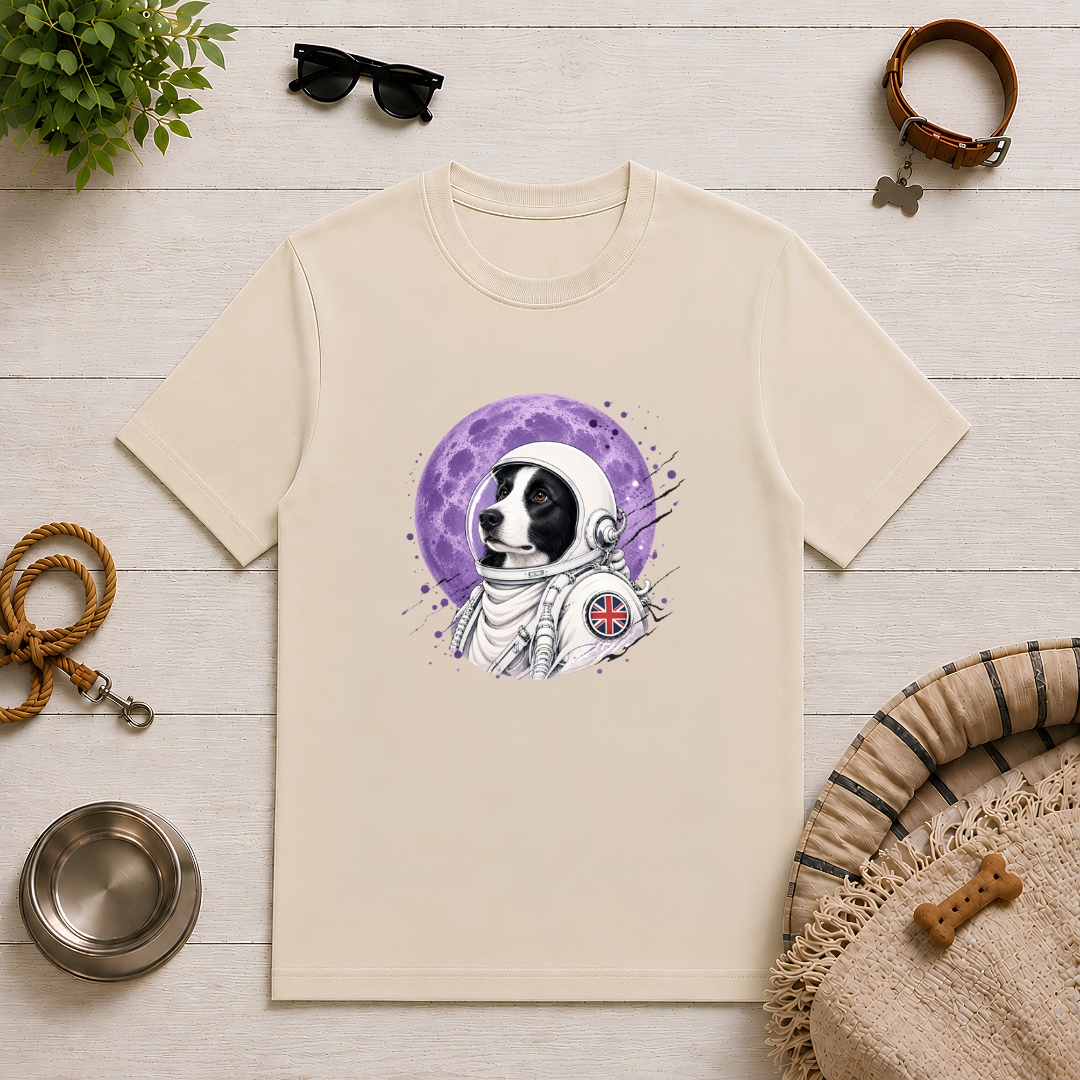 One Small Step for Dogkind – Border Collie Astronaut T-Shirt