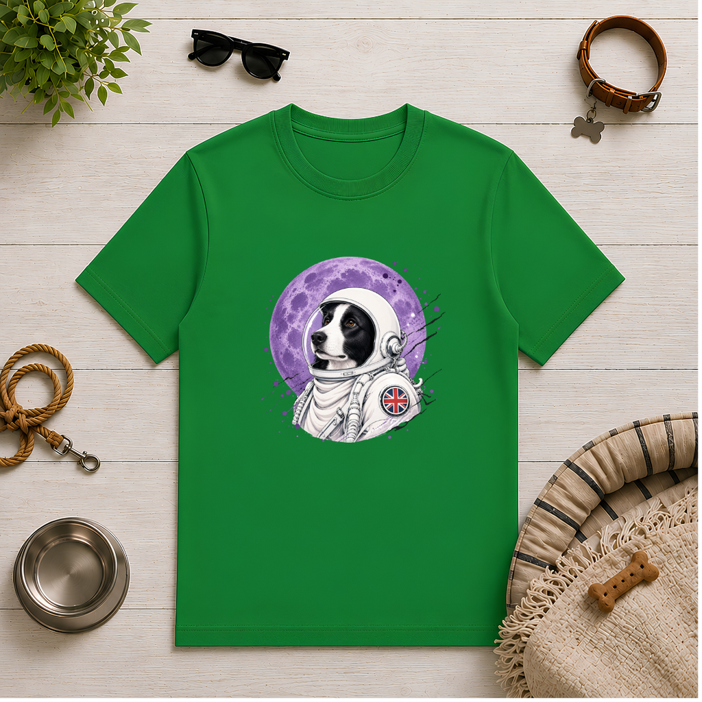One Small Step for Dogkind – Border Collie Astronaut T-Shirt