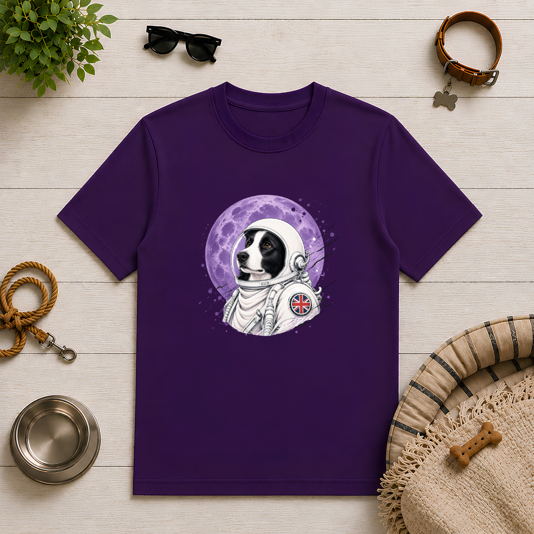 One Small Step for Dogkind – Border Collie Astronaut T-Shirt