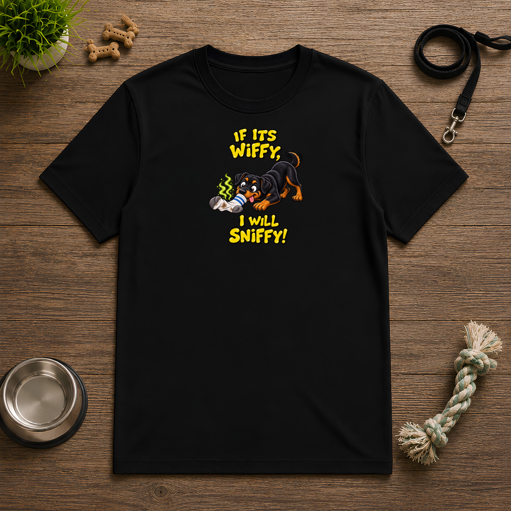 If It’s Wiffy, I Will Sniffy! – Funny Rottweiler T-Shirt