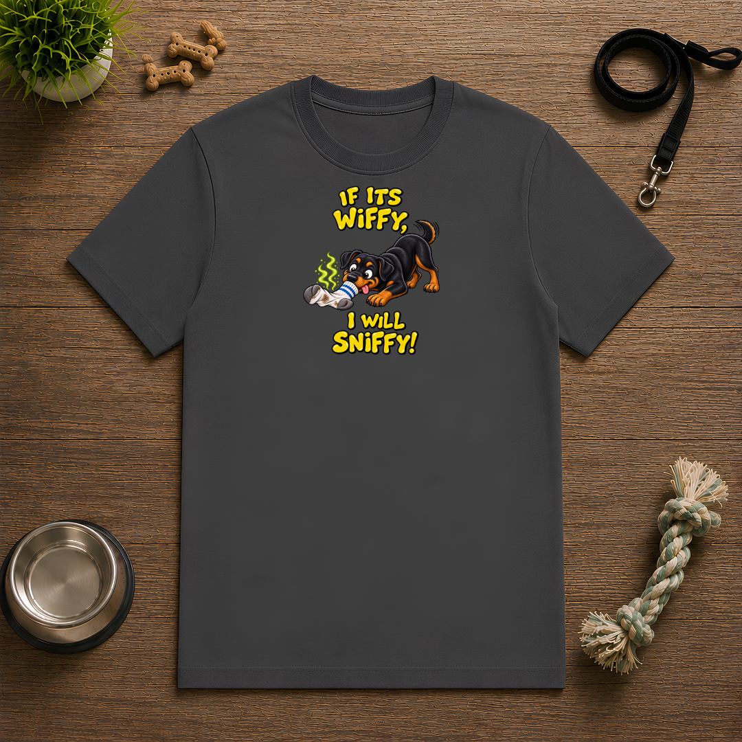 If It’s Wiffy, I Will Sniffy! – Funny Rottweiler T-Shirt