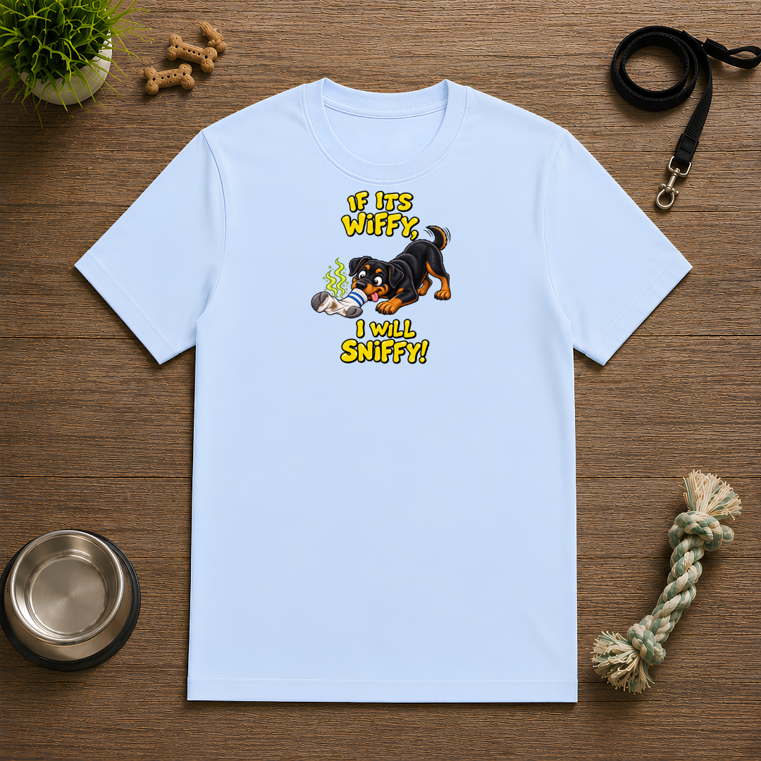 If It’s Wiffy, I Will Sniffy! – Funny Rottweiler T-Shirt