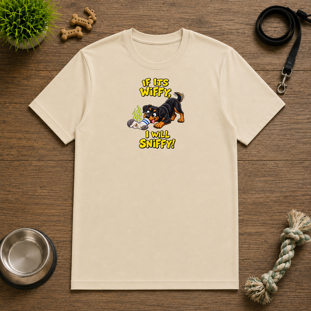 If It’s Wiffy, I Will Sniffy! – Funny Rottweiler T-Shirt