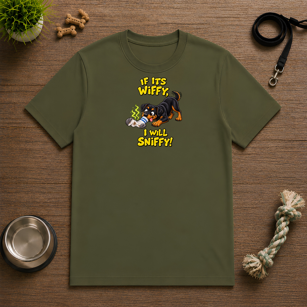 If It’s Wiffy, I Will Sniffy! – Funny Rottweiler T-Shirt