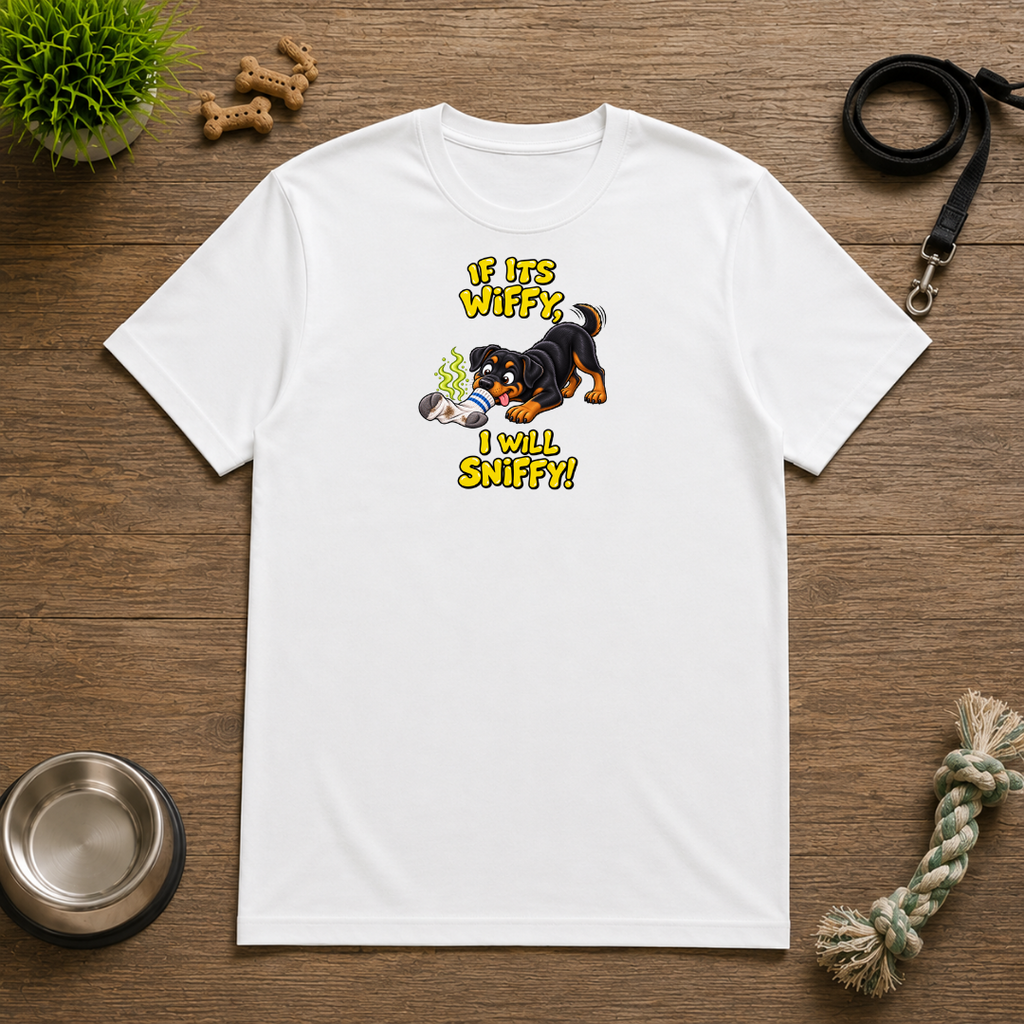 If It’s Wiffy, I Will Sniffy! – Funny Rottweiler T-Shirt