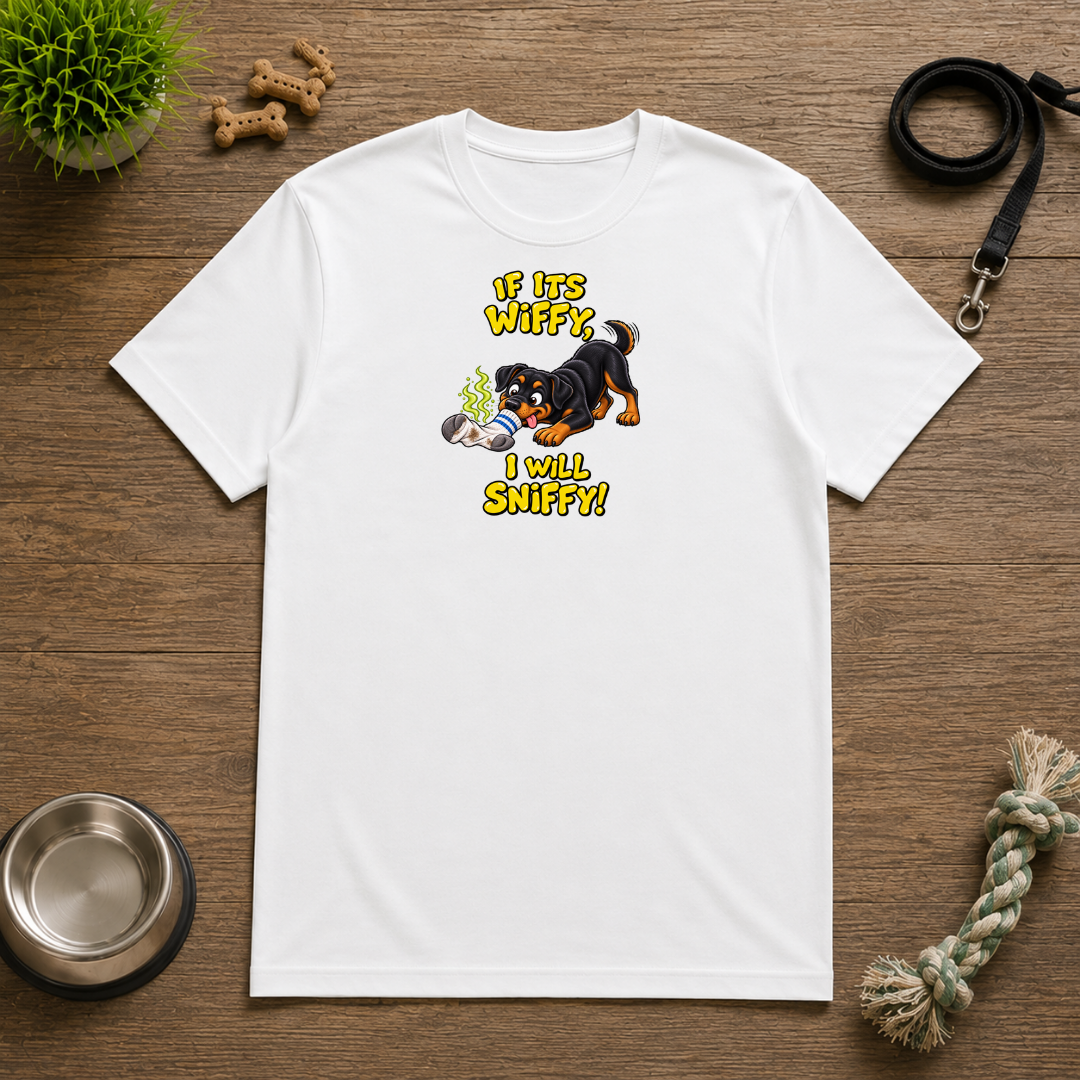 If It’s Wiffy, I Will Sniffy! – Funny Rottweiler T-Shirt