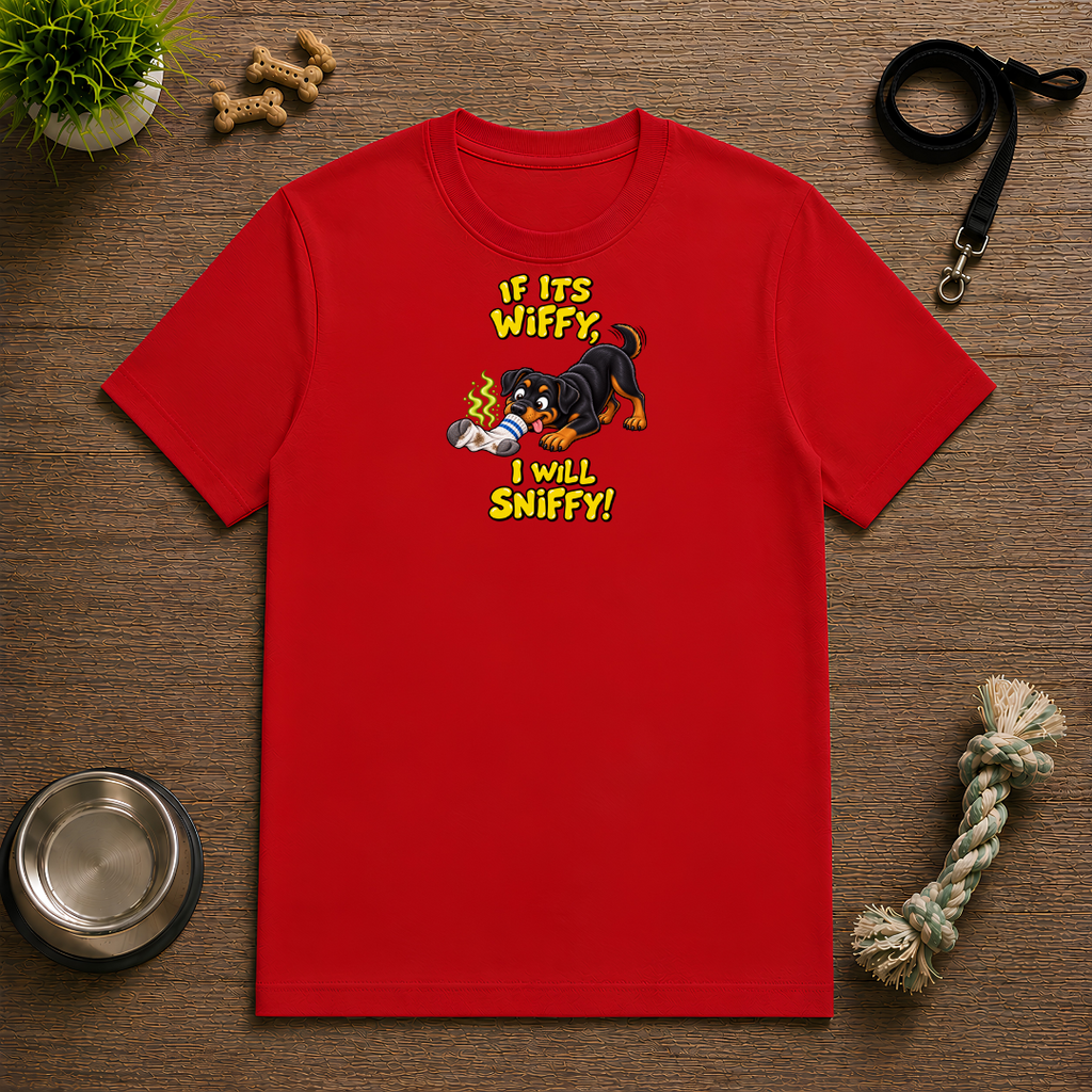 If It’s Wiffy, I Will Sniffy! – Funny Rottweiler T-Shirt