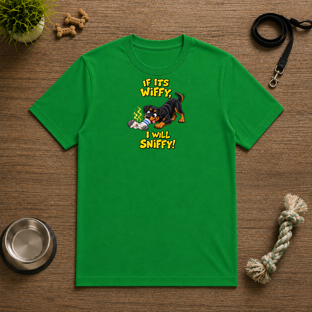 If It’s Wiffy, I Will Sniffy! – Funny Rottweiler T-Shirt