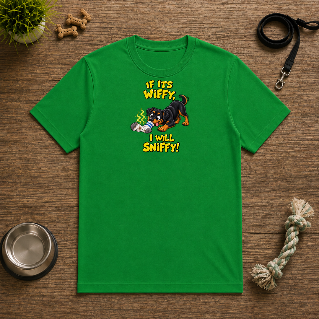 If It’s Wiffy, I Will Sniffy! – Funny Rottweiler T-Shirt
