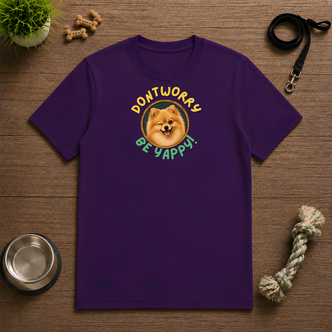 Don’t Worry, Be Yappy! with Pomeranian - Unisex T-Shirt