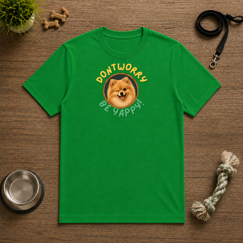 Don’t Worry, Be Yappy! with Pomeranian - Unisex T-Shirt